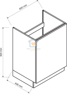 Czarna szafka kuchenna jednodrzwiowa pod zlewozmywak 60 cm ISABEL LOFT