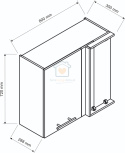 Szafka kuchenna wisząca narożna jednodrzwiowa grafit 80x35 cm ANIKA