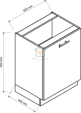 Kremowa szafka kuchenna jednodrzwiowa mat 60 cm NATALIA