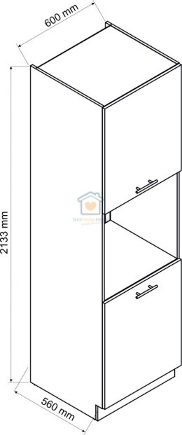 Szary słupek kuchenny do zabudowy piekarnika mat 60 cm NATALIA