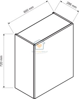 Szafka kuchenna dwudrzwiowa górna wisząca biała 60 cm GIANA LOFT