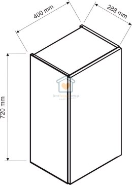 Szafka kuchenna jednodrzwiowa górna wisząca biała 40 cm GIANA LOFT