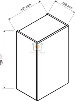 Szafka kuchenna jednodrzwiowa górna wisząca biała 45 cm GIANA LOFT