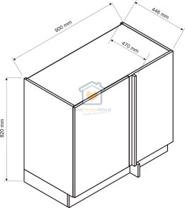 Szafka kuchenna narożna dolna stojąca biała 100x60 cm GIANA LOFT